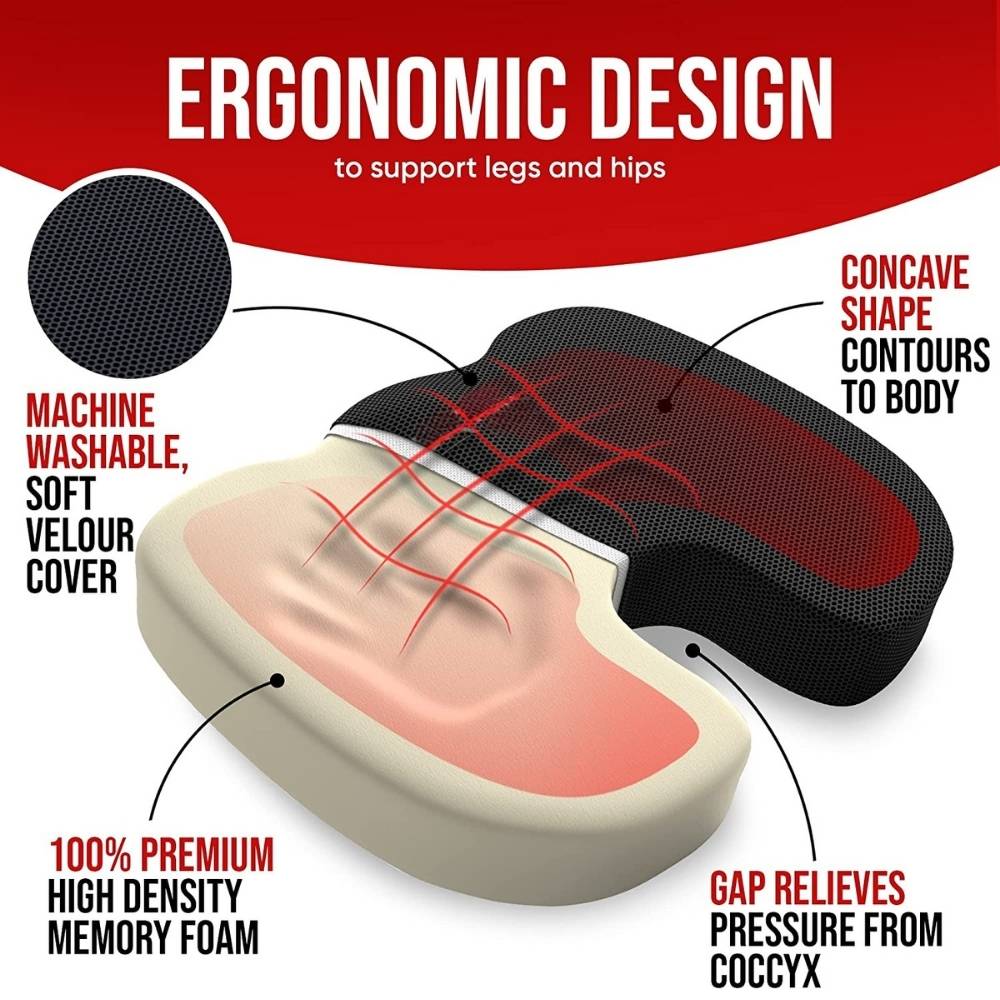 Seat Cushion & Lumbar Support Pillow - Filling-Blue Memory Foam: image 5