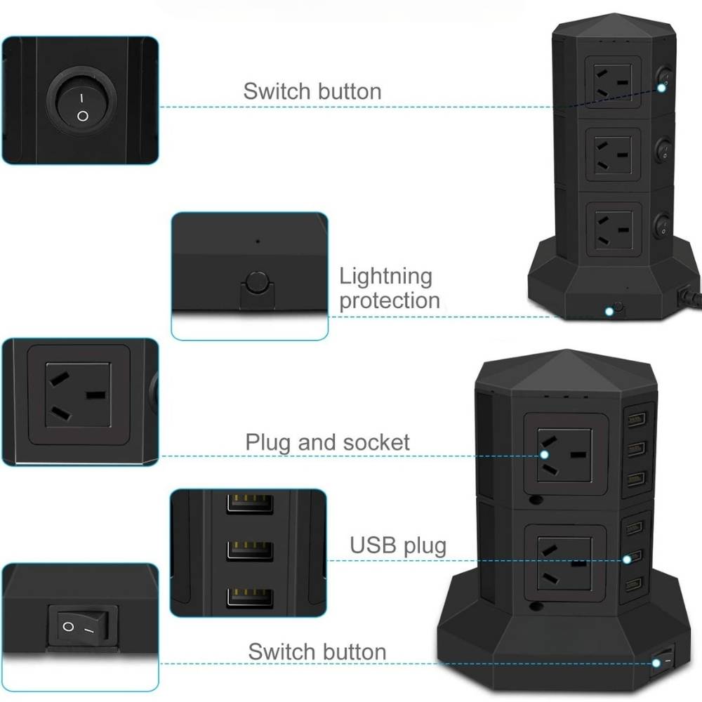Desk Power Strip - Black: image 2