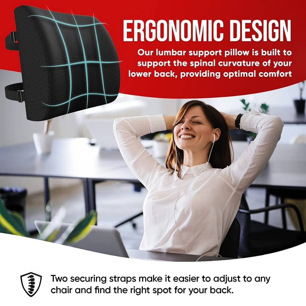 Seat Cushion & Lumbar Support Pillow - Filling-Blue Memory Foam: image 3