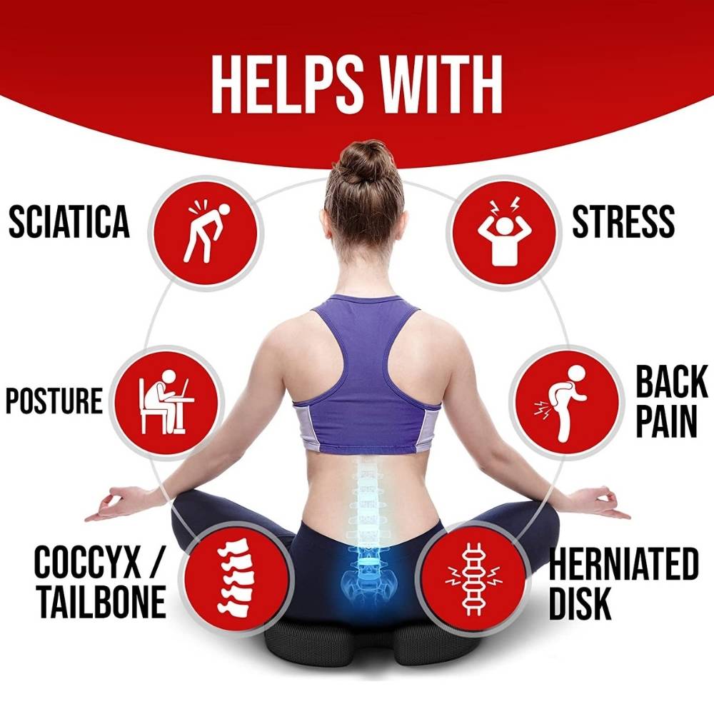 Seat Cushion & Lumbar Support Pillow - Filling-Blue Memory Foam: image 2