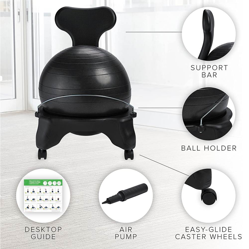 Balance Ball Chair - Black: image 4